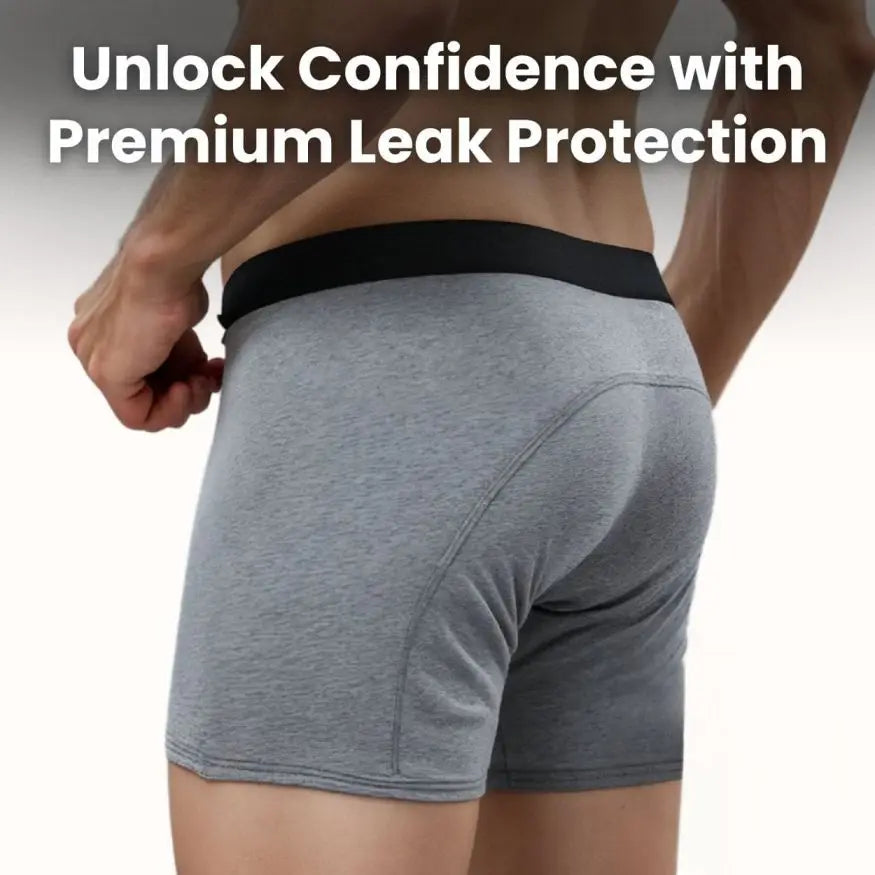 Men’s Leakproof Boxer Briefs – 4-Layer Absorbent Incontinence Underwear - My Willio