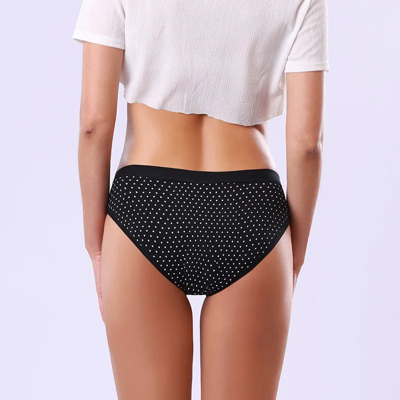 Women’s Low-Rise Printed Briefs – Breathable 4-Layer Leakproof Incontinence Underwear