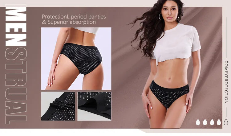 Women’s Low-Rise Printed Briefs – Breathable 4-Layer Leakproof Incontinence Underwear