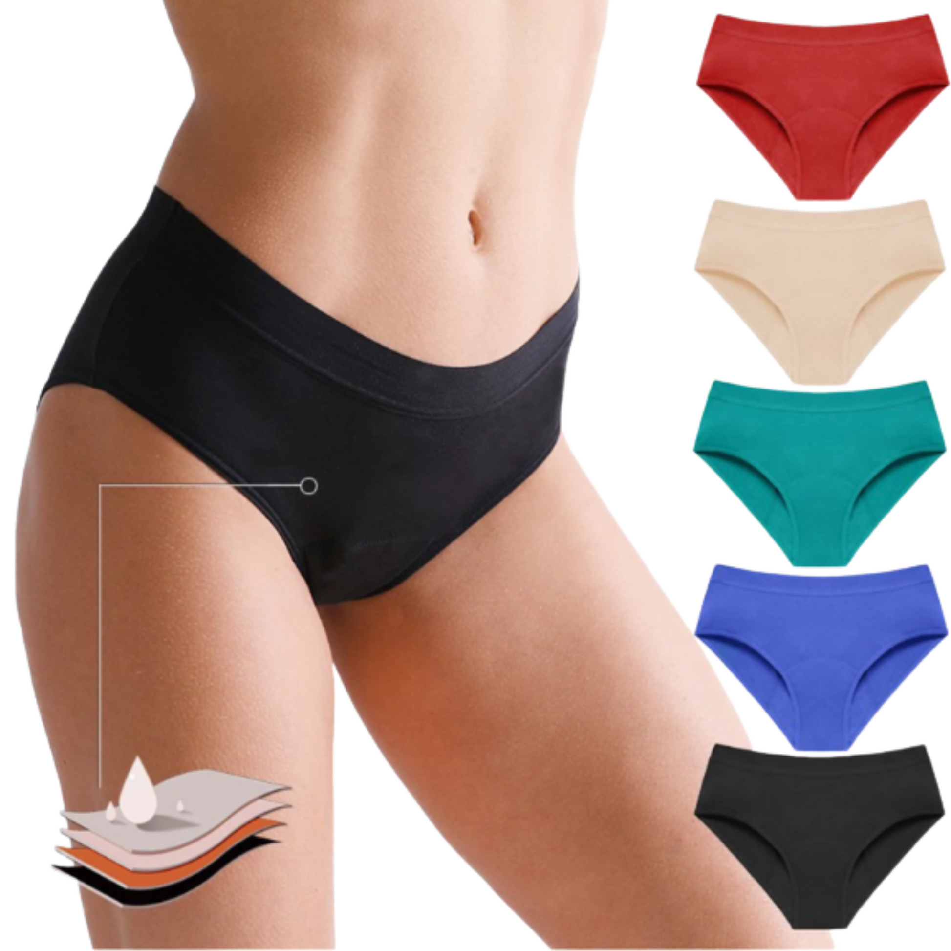 Bamboo Leakproof Mid-Rise Panties – 4-Layer Reusable Women’s Underwear (10pcs) - My Willio