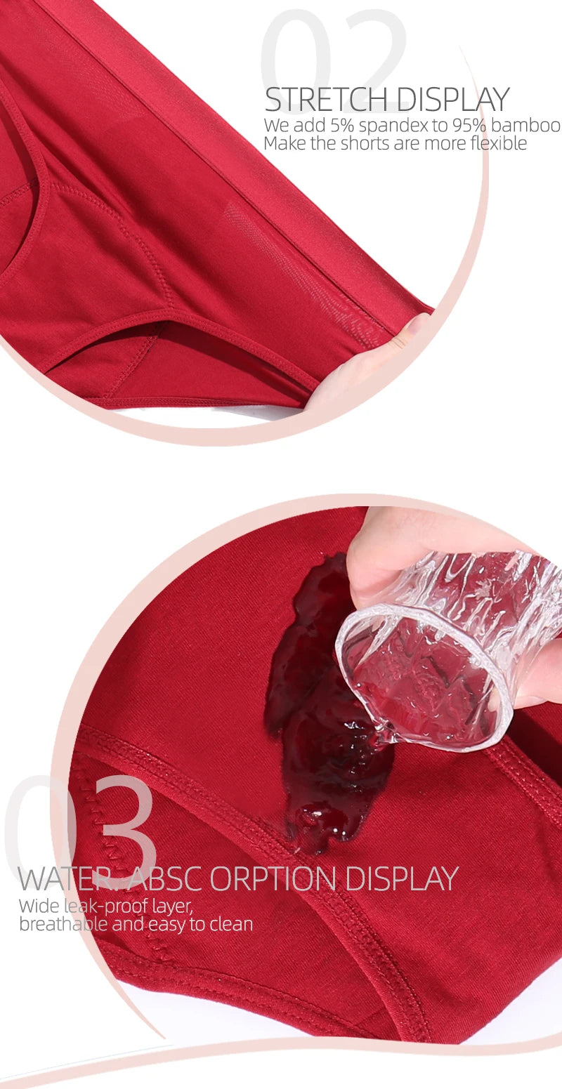 Bamboo Leakproof Mid-Rise Panties – 4-Layer Reusable Women’s Underwear (2pcs) - My Willio