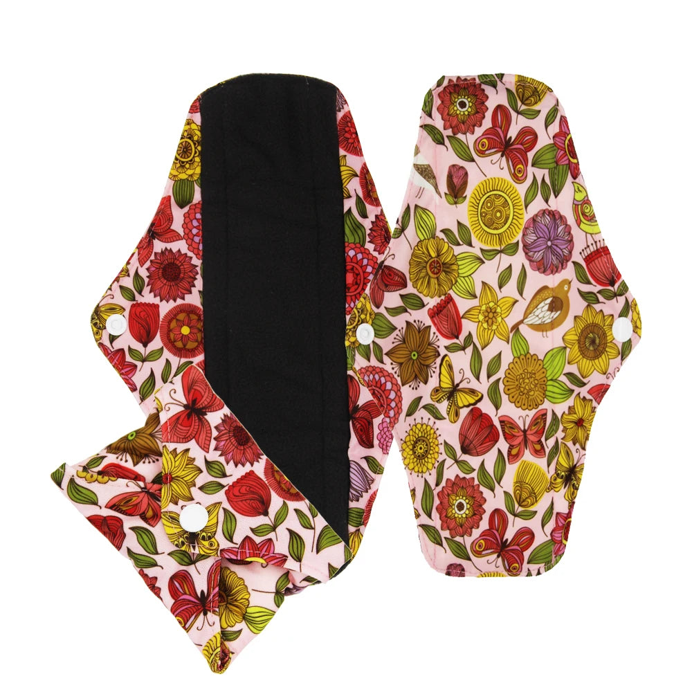 5pcs Reusable Menstrual Pads – Washable Bamboo Charcoal Cloth Sanitary Pads for Women - My Willio