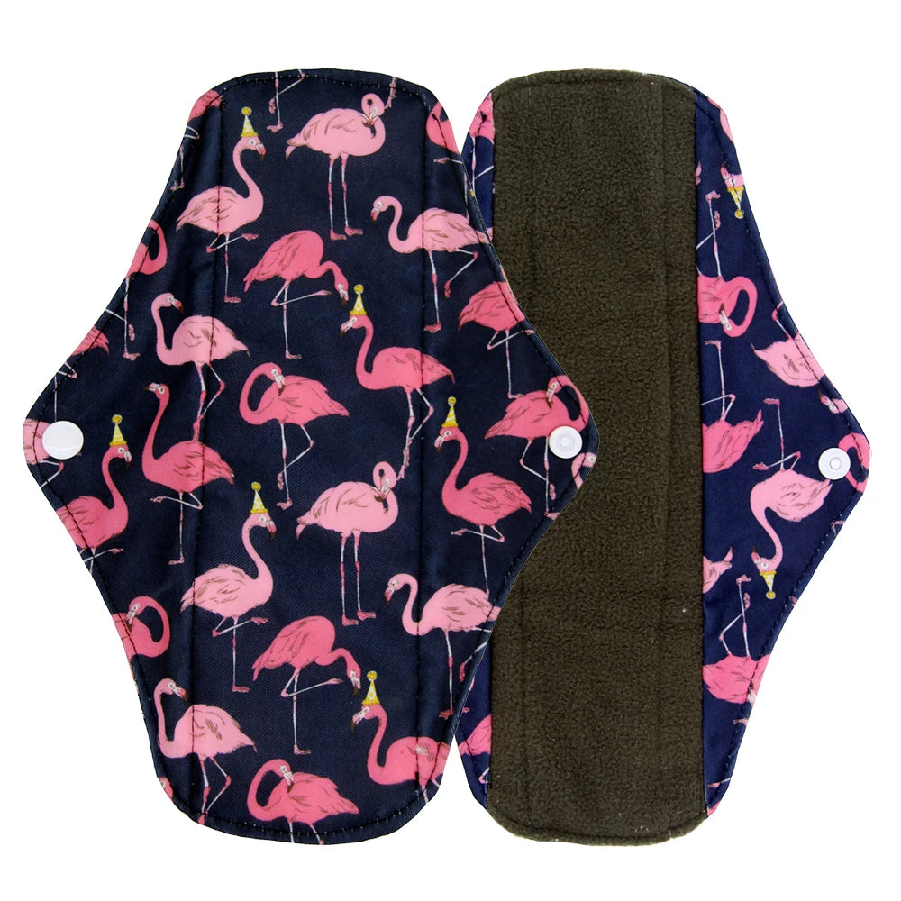 5pcs Reusable Menstrual Pads – Washable Bamboo Charcoal Cloth Sanitary Pads for Women - My Willio