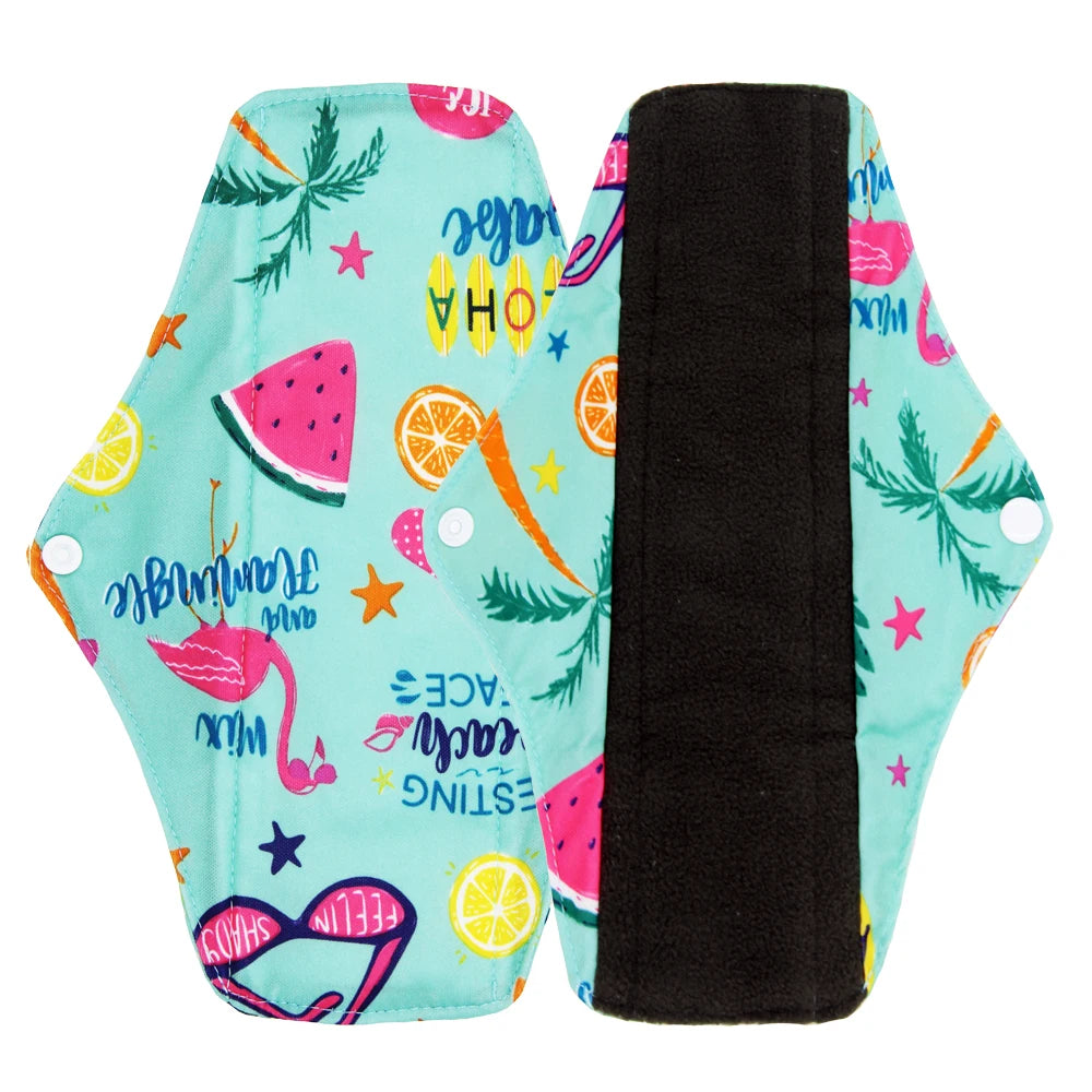 5pcs Reusable Menstrual Pads – Washable Bamboo Charcoal Cloth Sanitary Pads for Women - My Willio