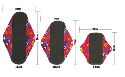 5pcs Reusable Menstrual Pads – Washable Bamboo Charcoal Cloth Sanitary Pads for Women - My Willio