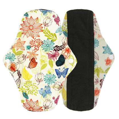 5pcs Reusable Menstrual Pads – Washable Bamboo Charcoal Cloth Sanitary Pads for Women - My Willio