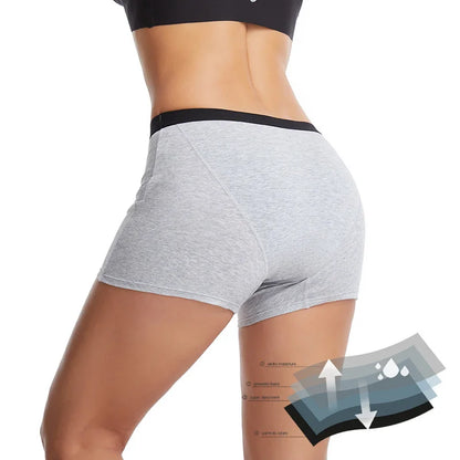 Grey Boyshort Leakproof Panties – 4-Layer Absorbent Underwear - My Willio