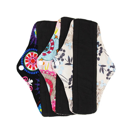 5pcs Reusable Menstrual Pads – Washable Bamboo Charcoal Cloth Sanitary Pads for Women - My Willio