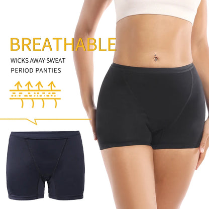 Black Boyshort Leakproof Panties – 4-Layer Absorbent Underwear - My Willio