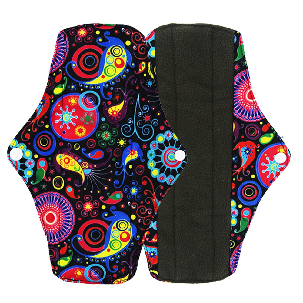 5pcs Reusable Menstrual Pads – Washable Bamboo Charcoal Cloth Sanitary Pads for Women - My Willio