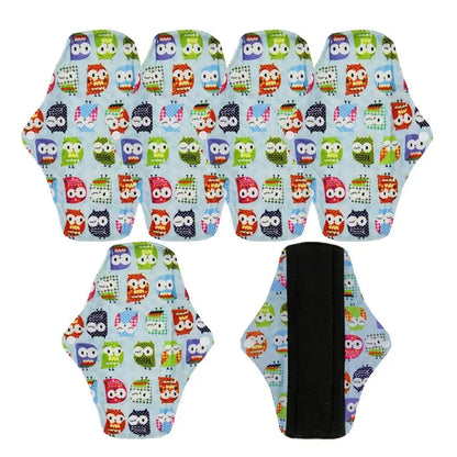 5pcs Reusable Menstrual Pads – Washable Bamboo Charcoal Cloth Sanitary Pads for Women - My Willio