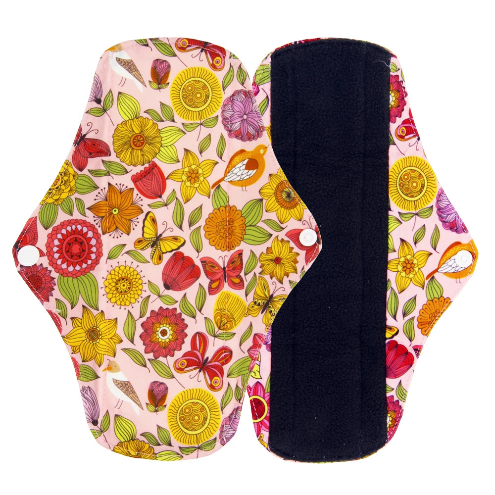 5pcs Reusable Menstrual Pads – Washable Bamboo Charcoal Cloth Sanitary Pads for Women - My Willio