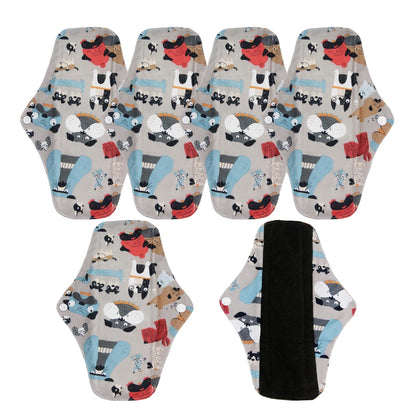 5pcs Reusable Menstrual Pads – Washable Bamboo Charcoal Cloth Sanitary Pads for Women - My Willio