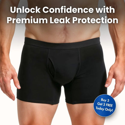 Men’s Leakproof Boxer Briefs – 4-Layer Absorbent Incontinence Underwear - My Willio