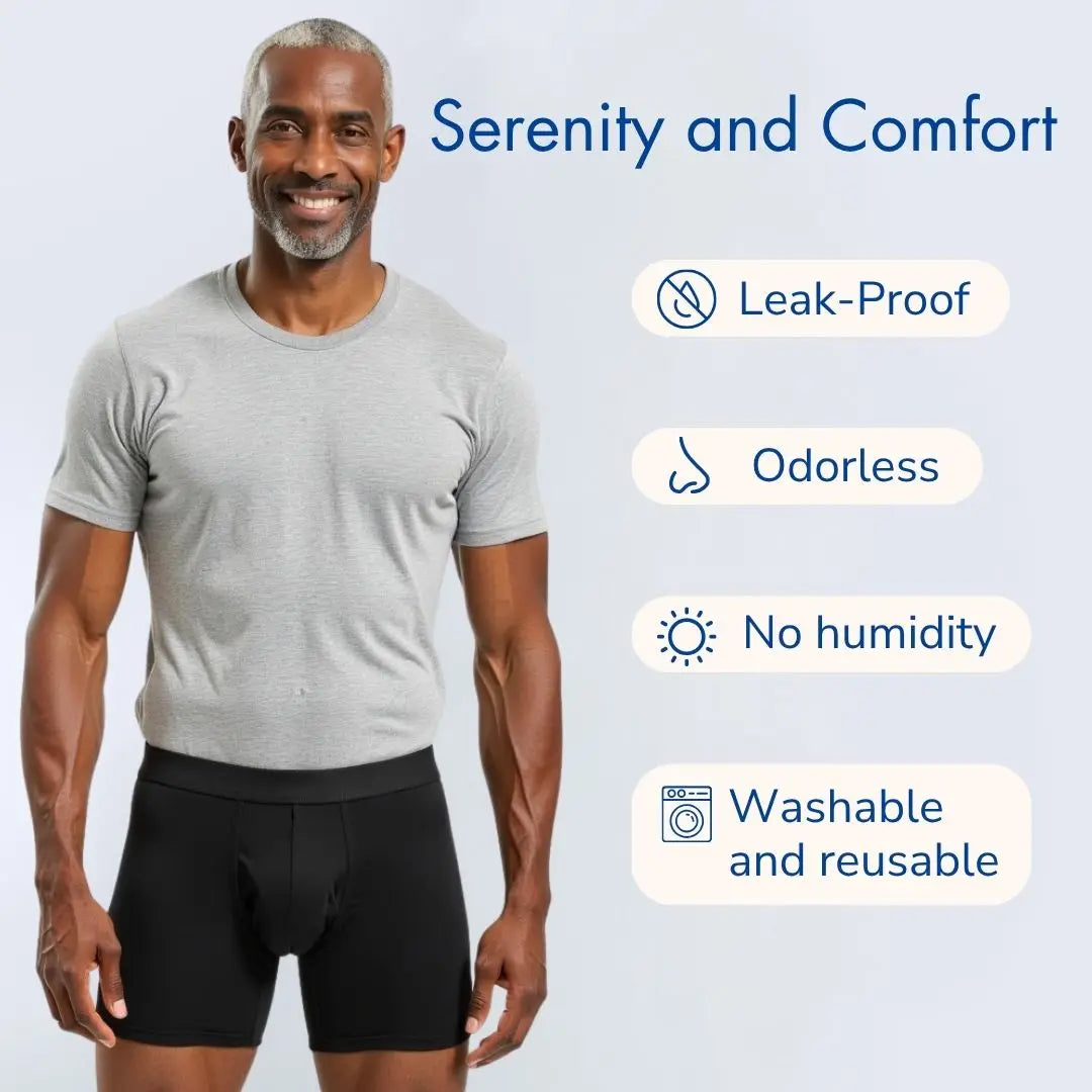 Men’s Leakproof Boxer Briefs – 4-Layer Absorbent Incontinence Underwear - My Willio