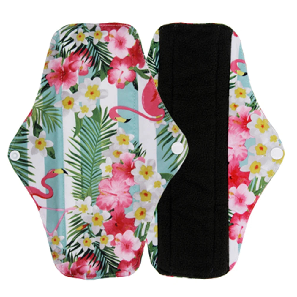 5pcs Reusable Menstrual Pads – Washable Bamboo Charcoal Cloth Sanitary Pads for Women - My Willio