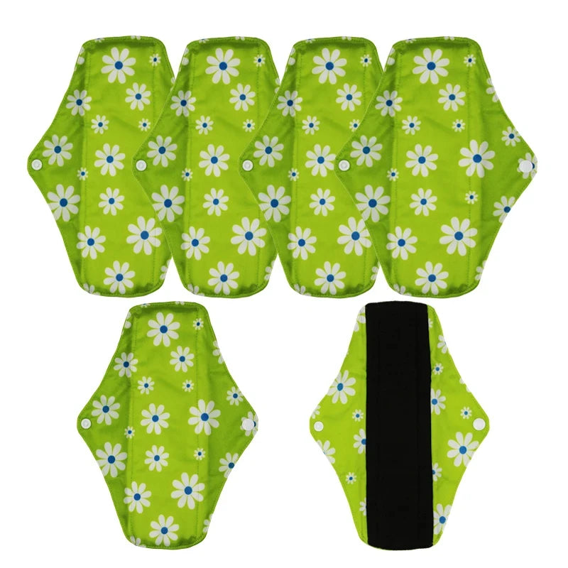 5pcs Reusable Menstrual Pads – Washable Bamboo Charcoal Cloth Sanitary Pads for Women - My Willio