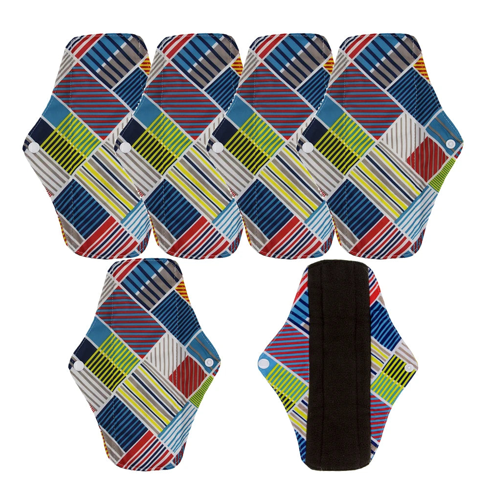 5pcs Reusable Menstrual Pads – Washable Bamboo Charcoal Cloth Sanitary Pads for Women - My Willio
