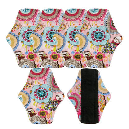5pcs Reusable Menstrual Pads – Washable Bamboo Charcoal Cloth Sanitary Pads for Women - My Willio